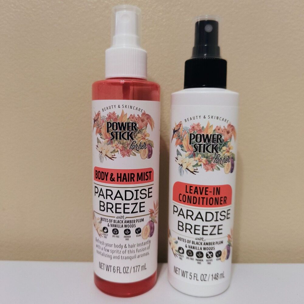 Power Stick Paradise Breeze Leave-In Conditioner & Body Hair Mist Set 2 Pack